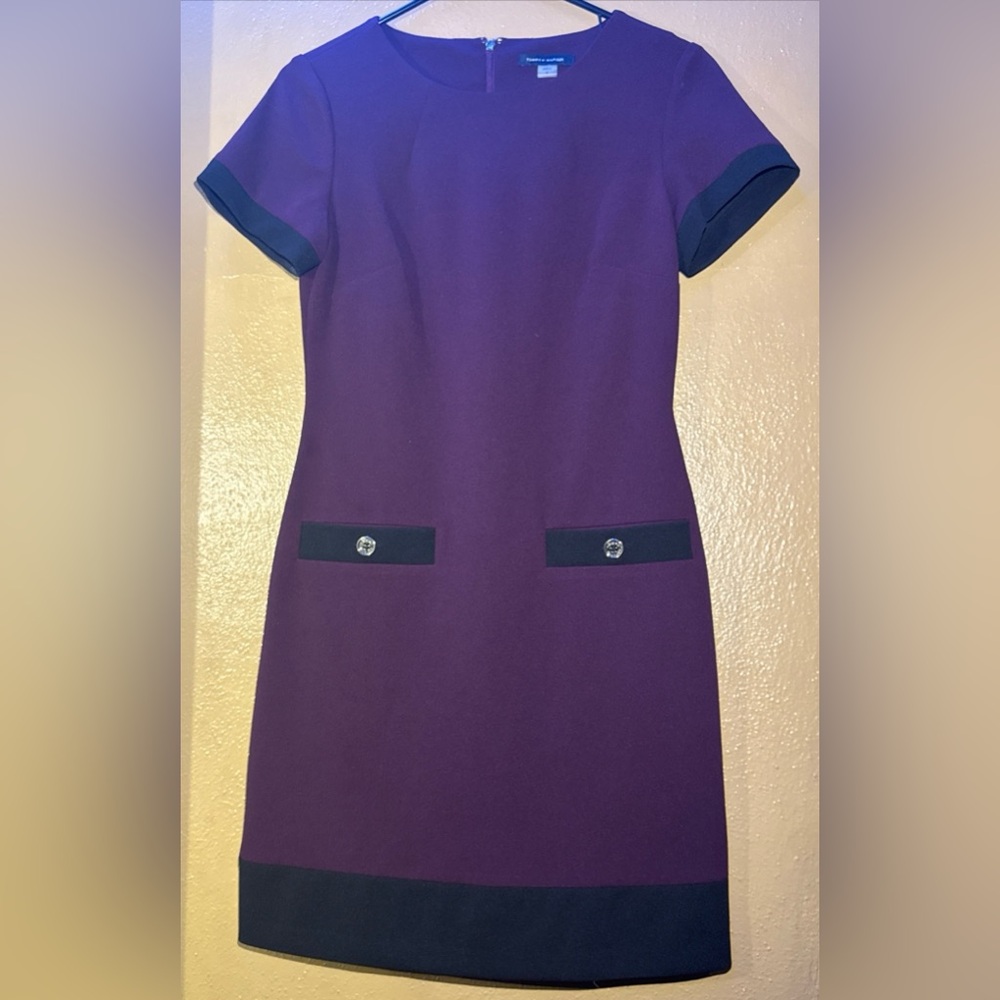 Tommy Hilfiger Purple and Black dress Knee-Length